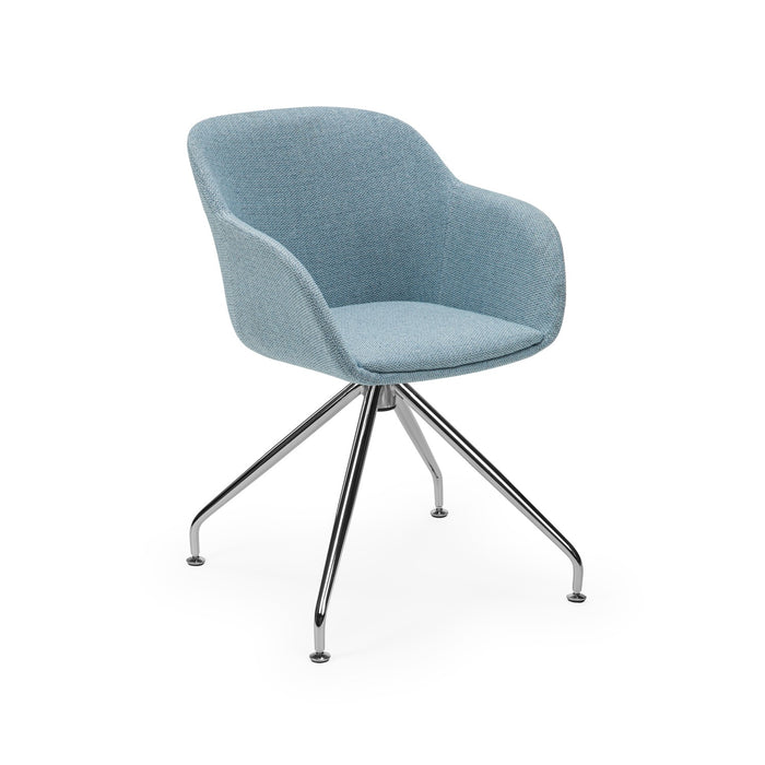 Shell-Z Pad Upholstered Rotating Armchair