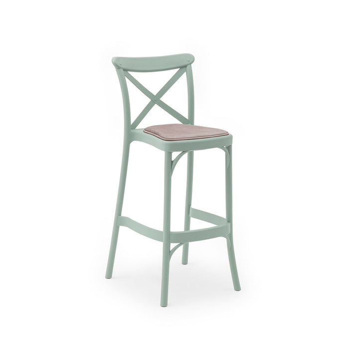 Capri Pad Stackable Upholstered Bar Chair — 75 cm