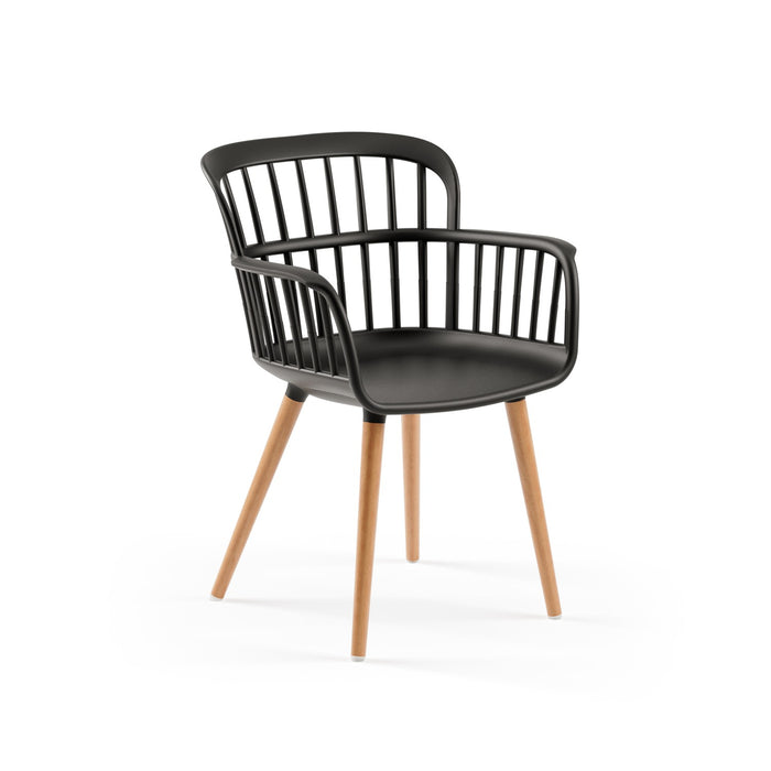 Eva-N Armchair with Wooden Legs
