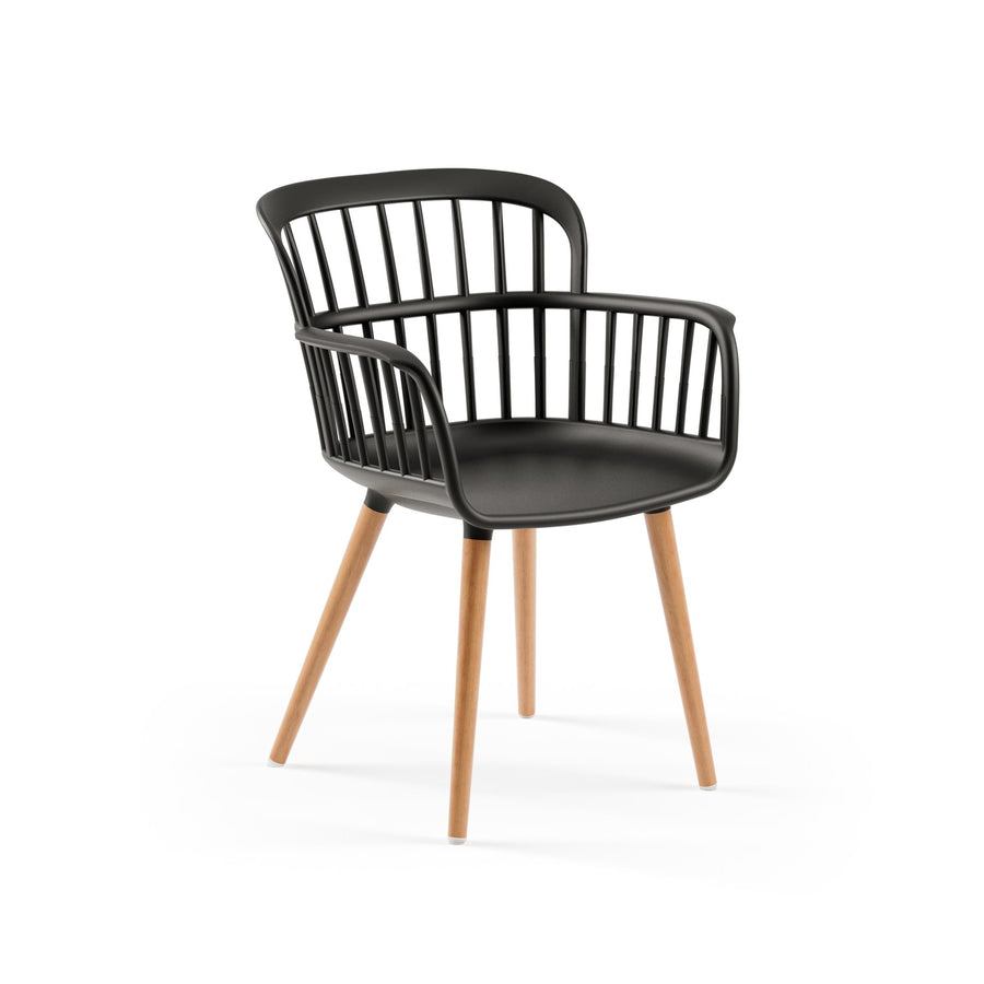 Eva-N Armchair with Wooden Legs